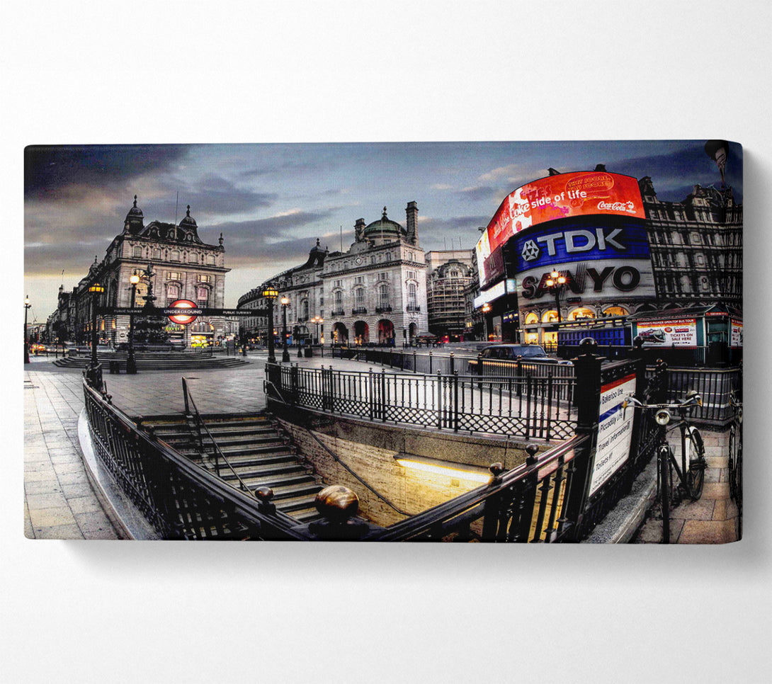  A Canvas Print of Piccadilly Circus London At Winter Canvas Art