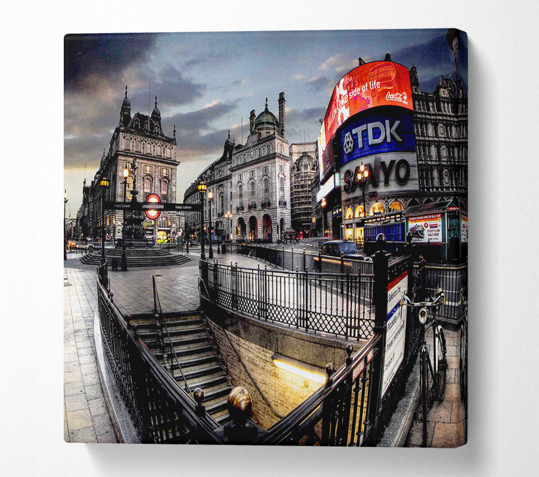  A Canvas Print of Piccadilly Circus London At Winter Canvas Art