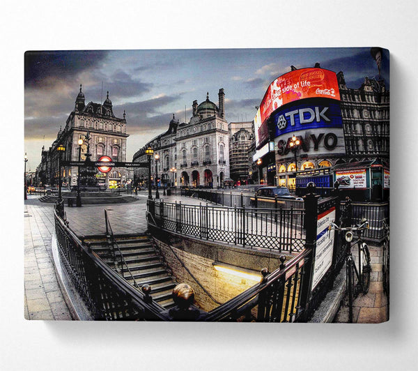  A Canvas Print of Piccadilly Circus London At Winter Canvas Art