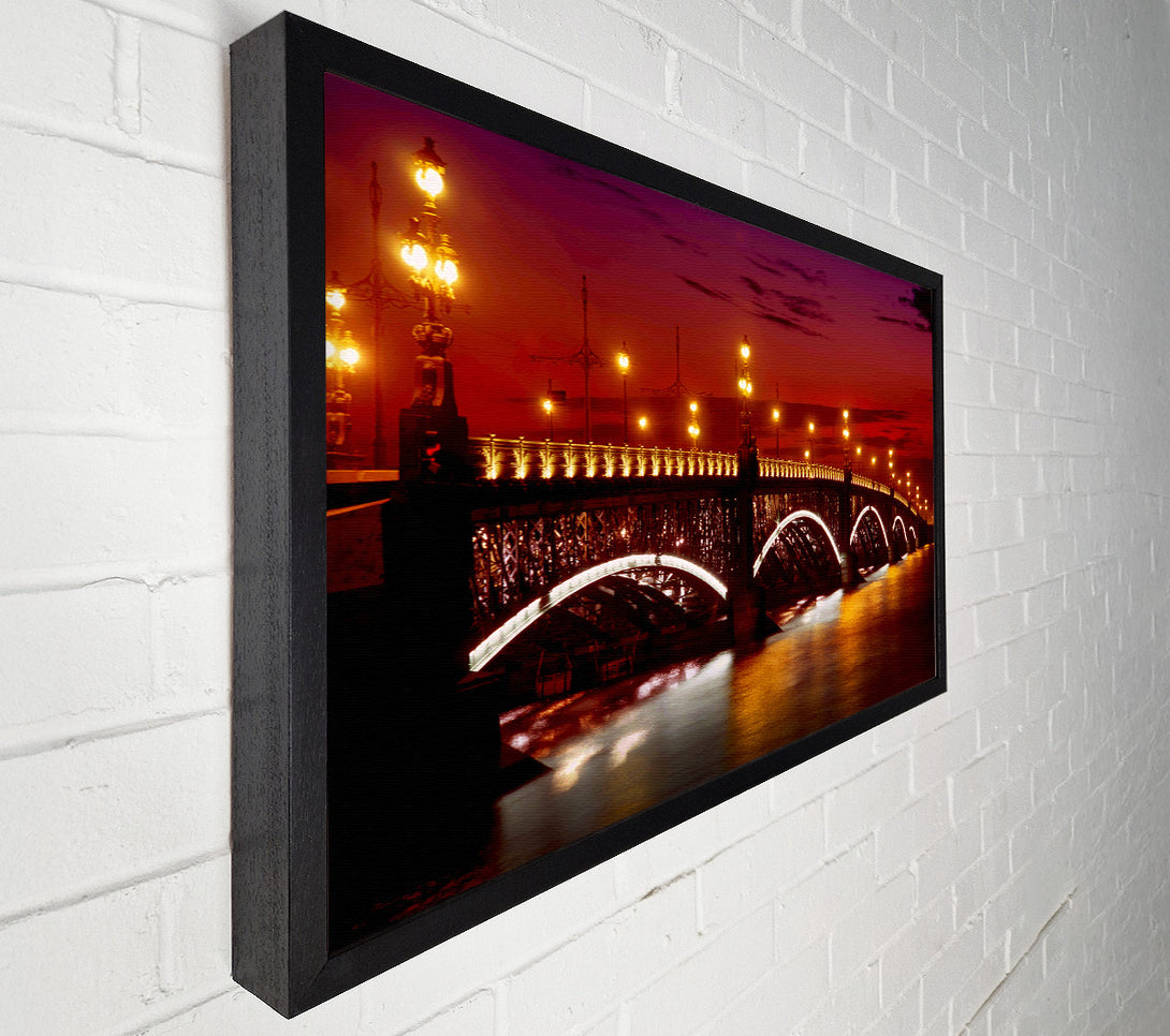  A Canvas Print of Prague Bridge Glow Canvas Art