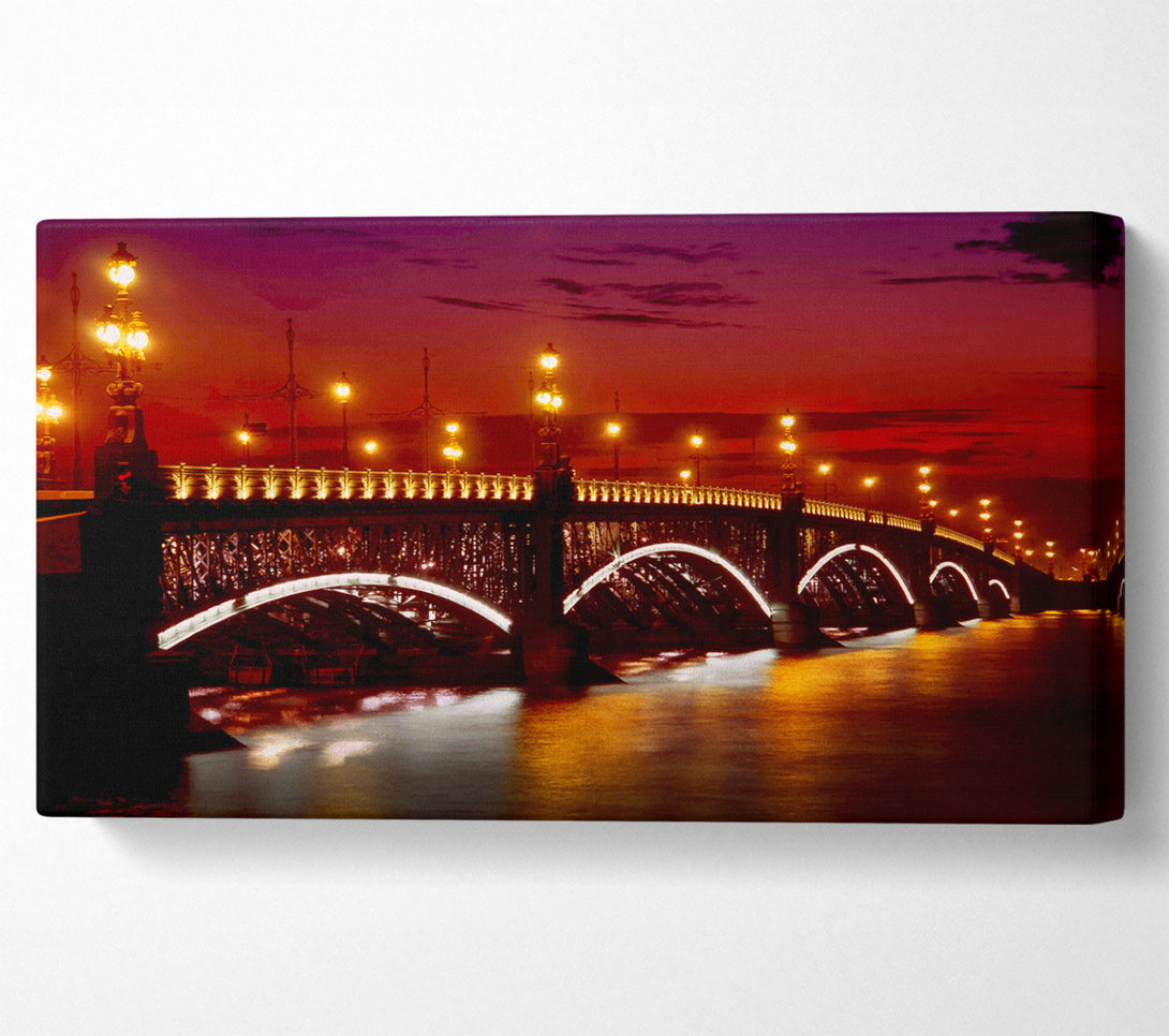  A Canvas Print of Prague Bridge Glow Canvas Art