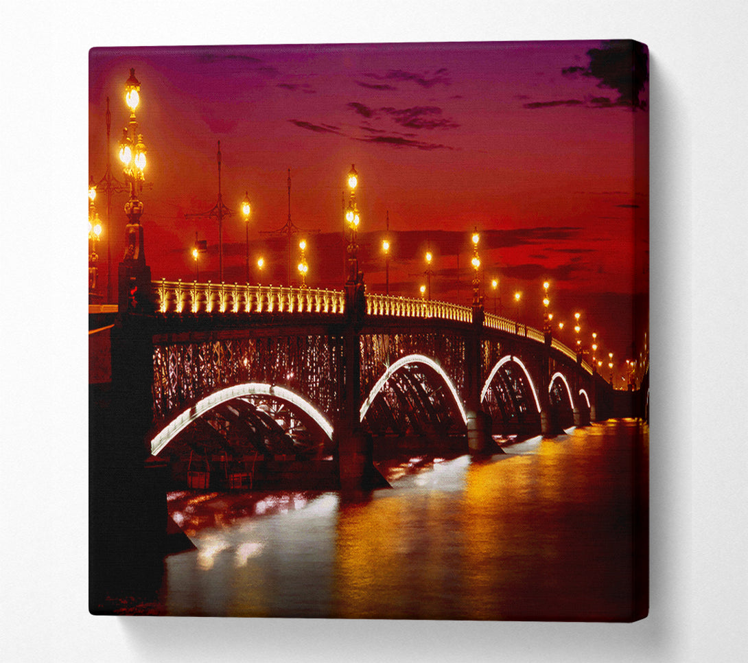  A Canvas Print of Prague Bridge Glow Canvas Art