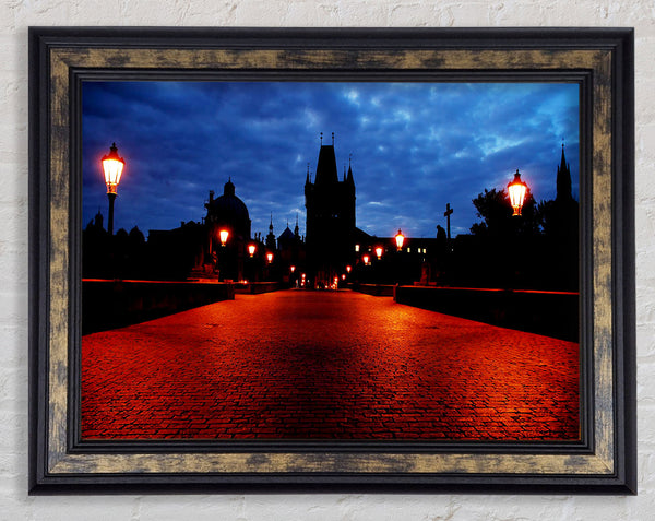 Prague Night Lights Framed Print