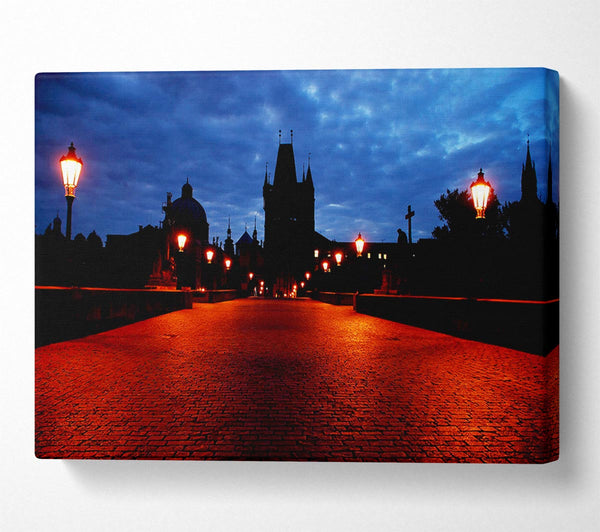  A Canvas Print of Prague Night Lights Canvas Wall Art