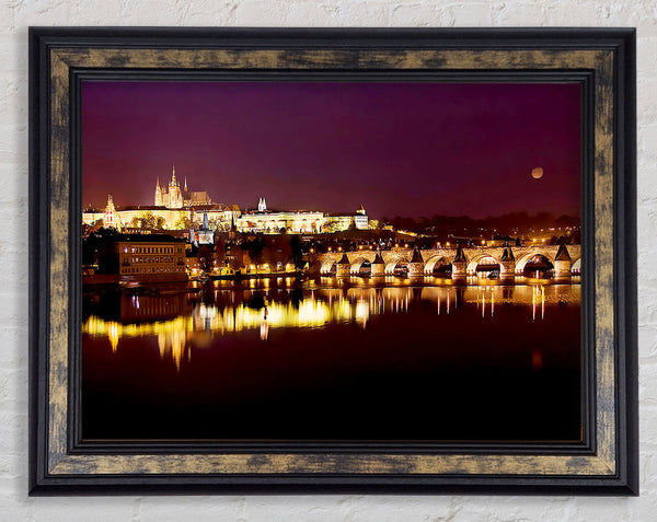 Purple City Reflections Framed Print