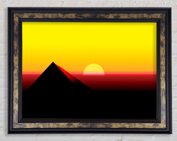Pyramid Sunset Framed Print