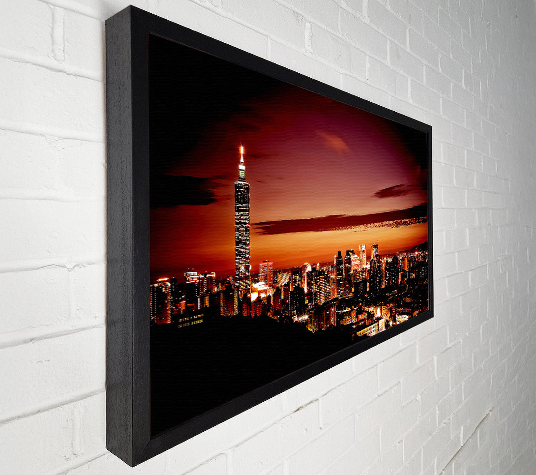  A Canvas Print of Radio Tower Beacon City Canvas Art
