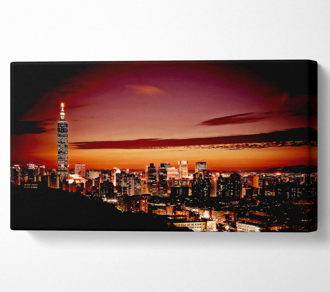  A Canvas Print of Radio Tower Beacon City Canvas Art