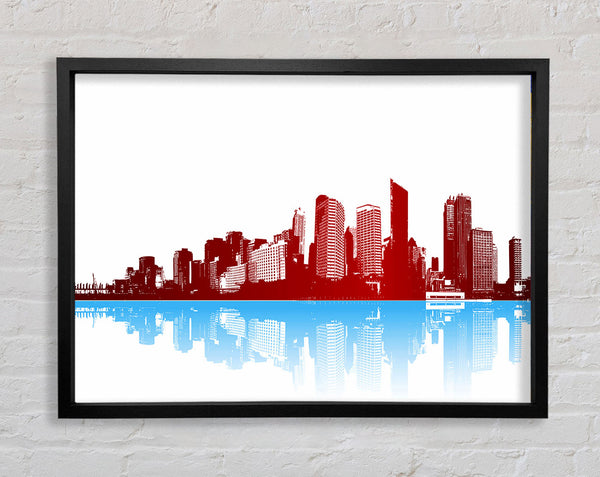 Rotes New York in blauen Reflexen 