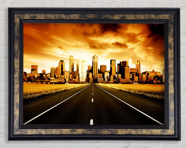 Road To The Golden City Framed Print