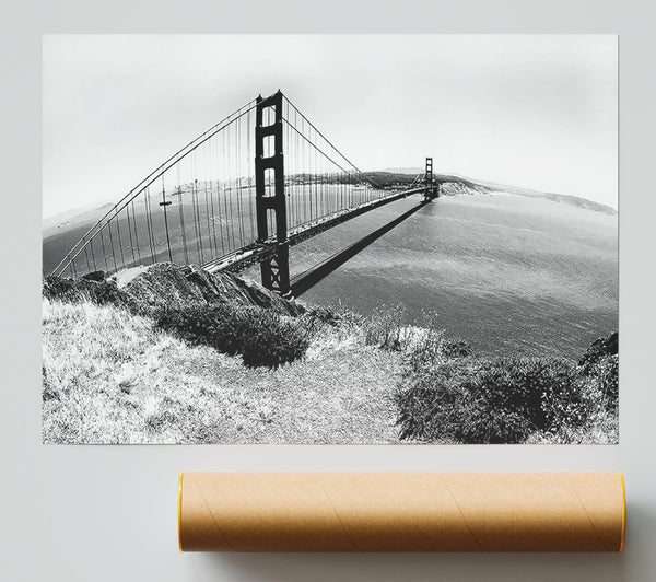 San Francisco Bridge B N W Across The Waters Giclee Print