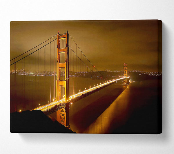  A Canvas Print of San Francisco Bridge Golden Mist Canvas Wall Art