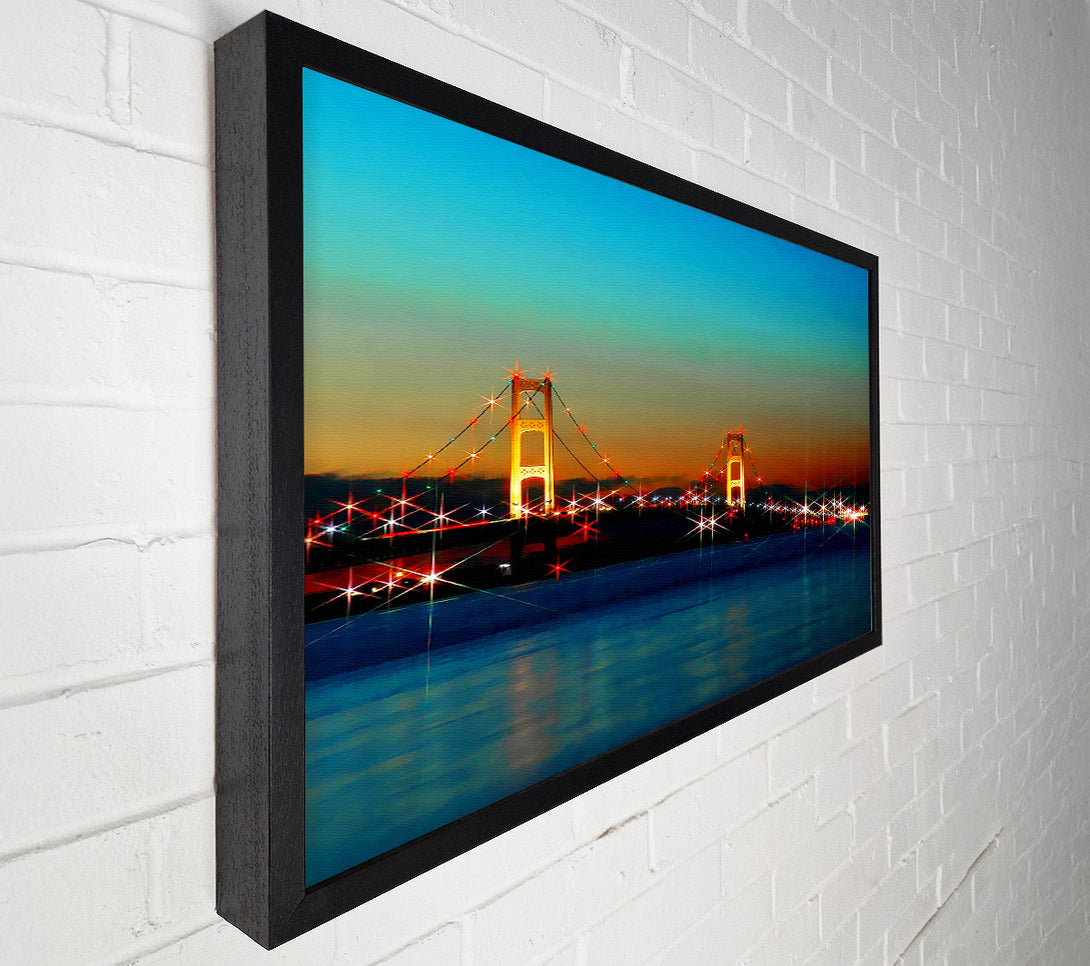  A Canvas Print of San Francisco Bridge Lights Canvas Wall Art