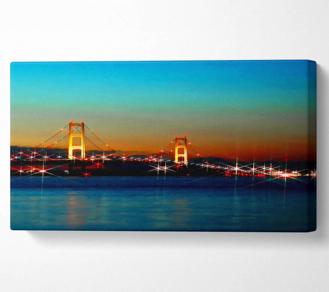  A Canvas Print of San Francisco Bridge Lights Canvas Wall Art