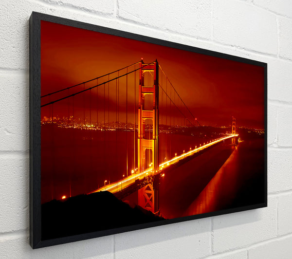San Francisco Golden Gate Bridge Red Glow