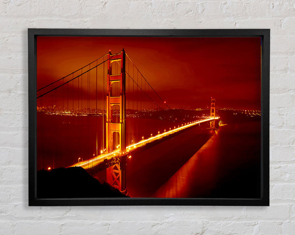 San Francisco Golden Gate Bridge Red Glow