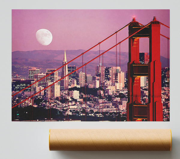 San Francisco Moonlit View Giclee Print