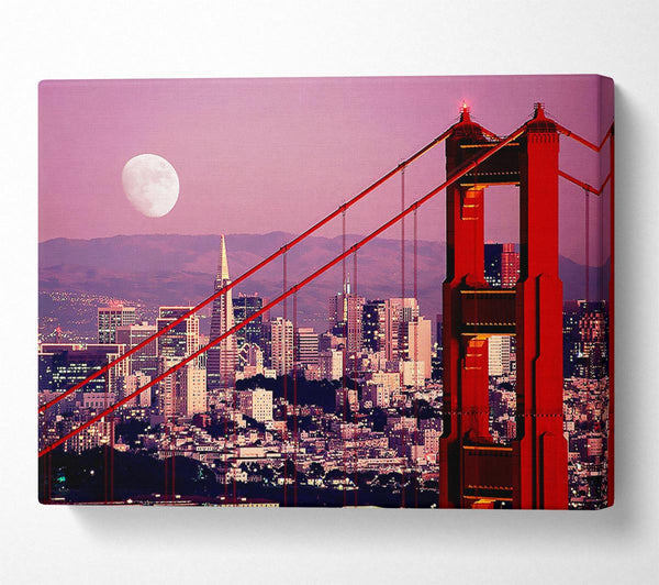  A Canvas Print of San Francisco Moonlit View Canvas Wall Art