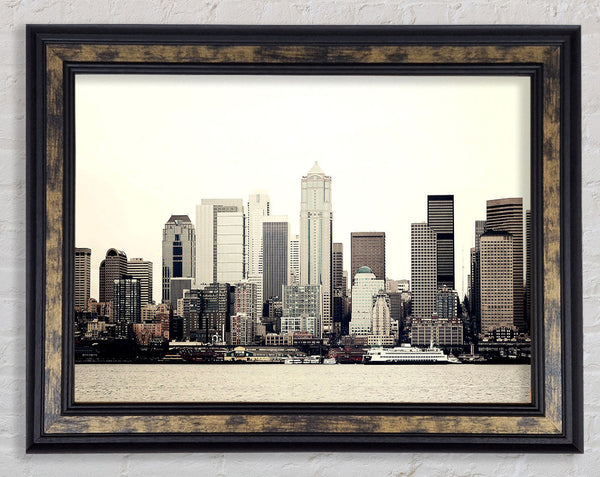 Seattle As Seen From Elliot Bay Framed Print