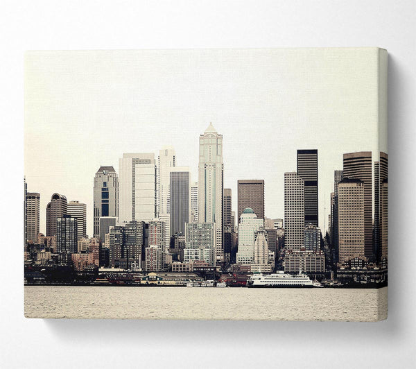  A Canvas Print of Seattle As Seen From Elliot Bay Canvas Art