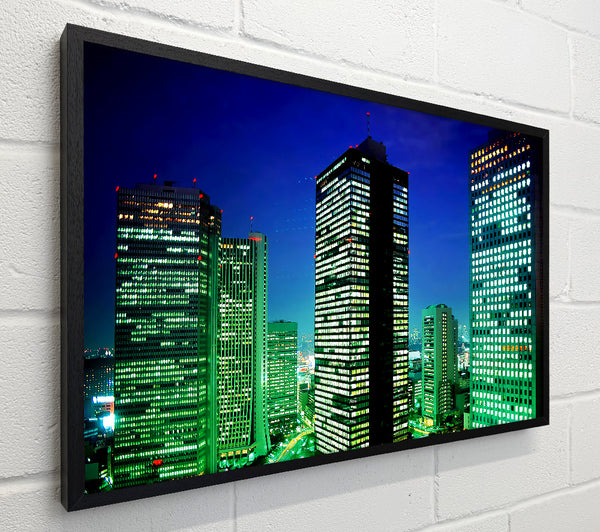 Skyscrapers Green Hue
