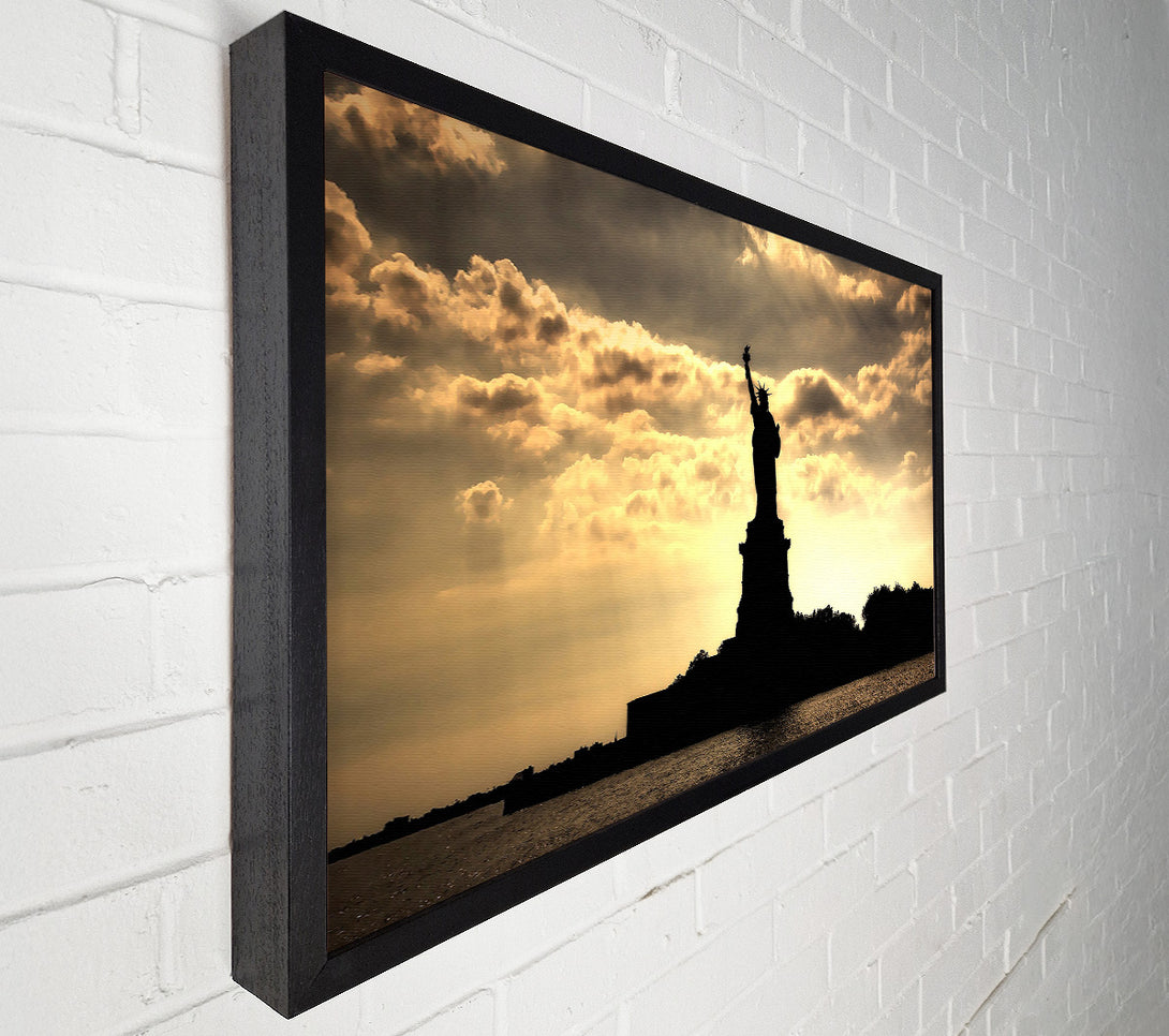  A Canvas Print of Statue Of Liberty United States Morning Rays Canvas Print