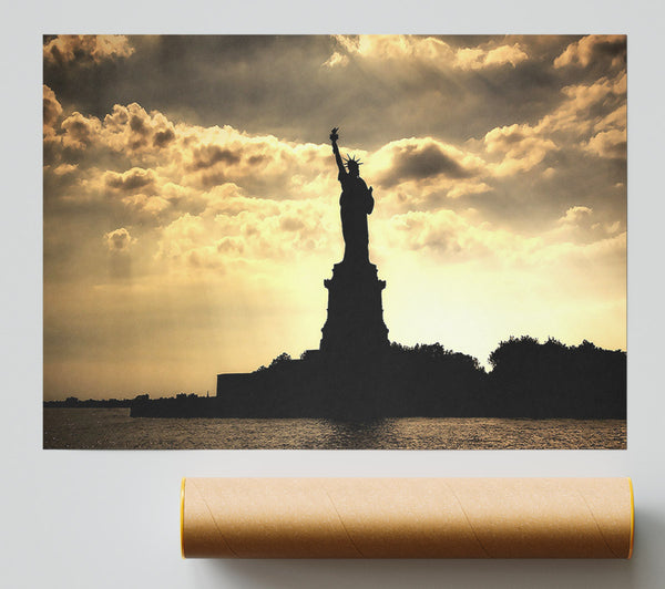Statue Of Liberty United States Morning Rays Print