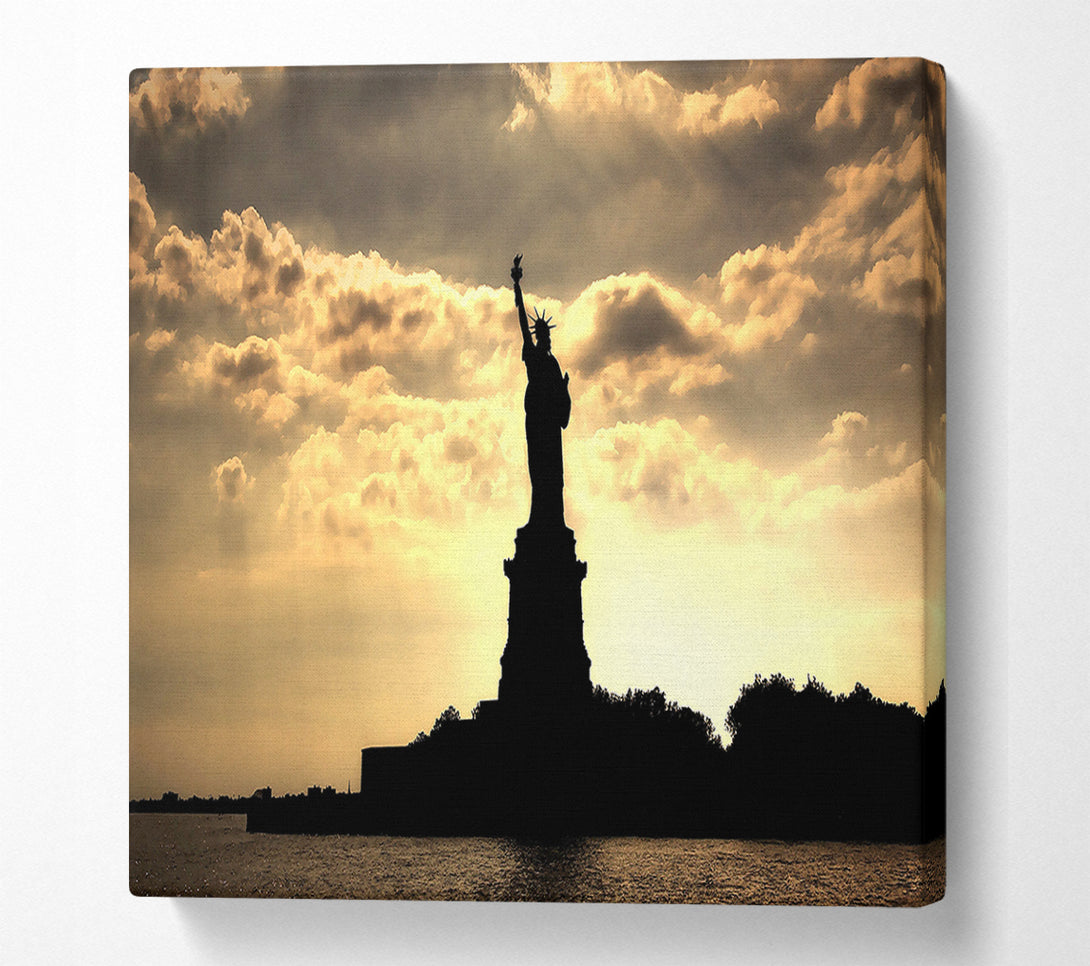  A Canvas Print of Statue Of Liberty United States Morning Rays Canvas Print