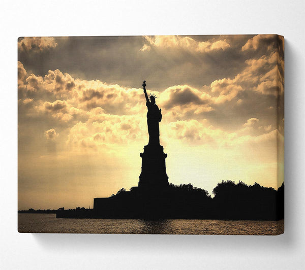  A Canvas Print of Statue Of Liberty United States Morning Rays Canvas Print