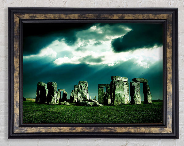 Stonehenge Sunblaze Framed Print