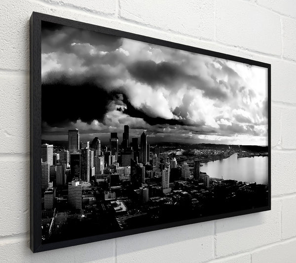 Storm Over City B n W