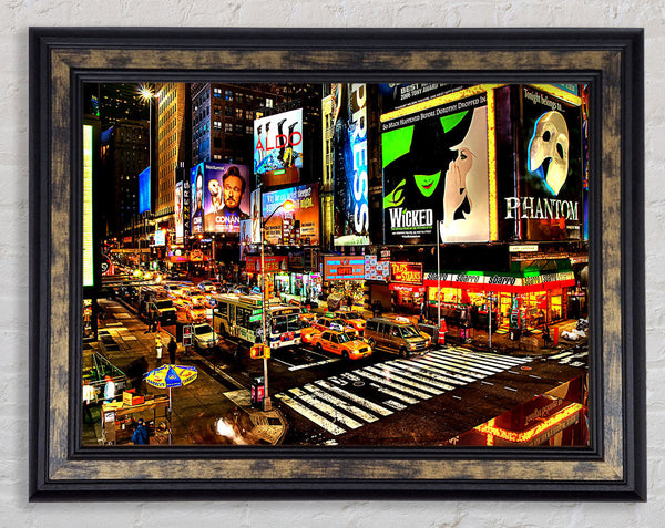 Street Advertising In New York Framed Print
