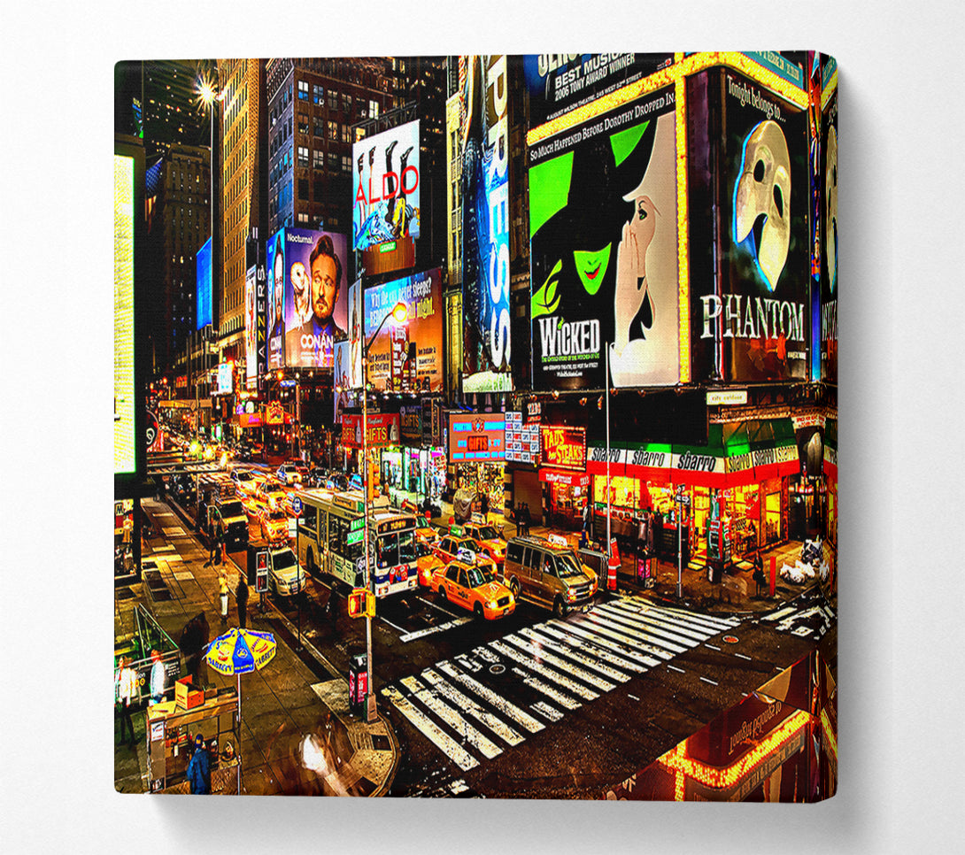  A Canvas Print of Street Advertising In New York Canvas Wall Art