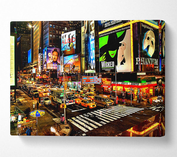  A Canvas Print of Street Advertising In New York Canvas Wall Art