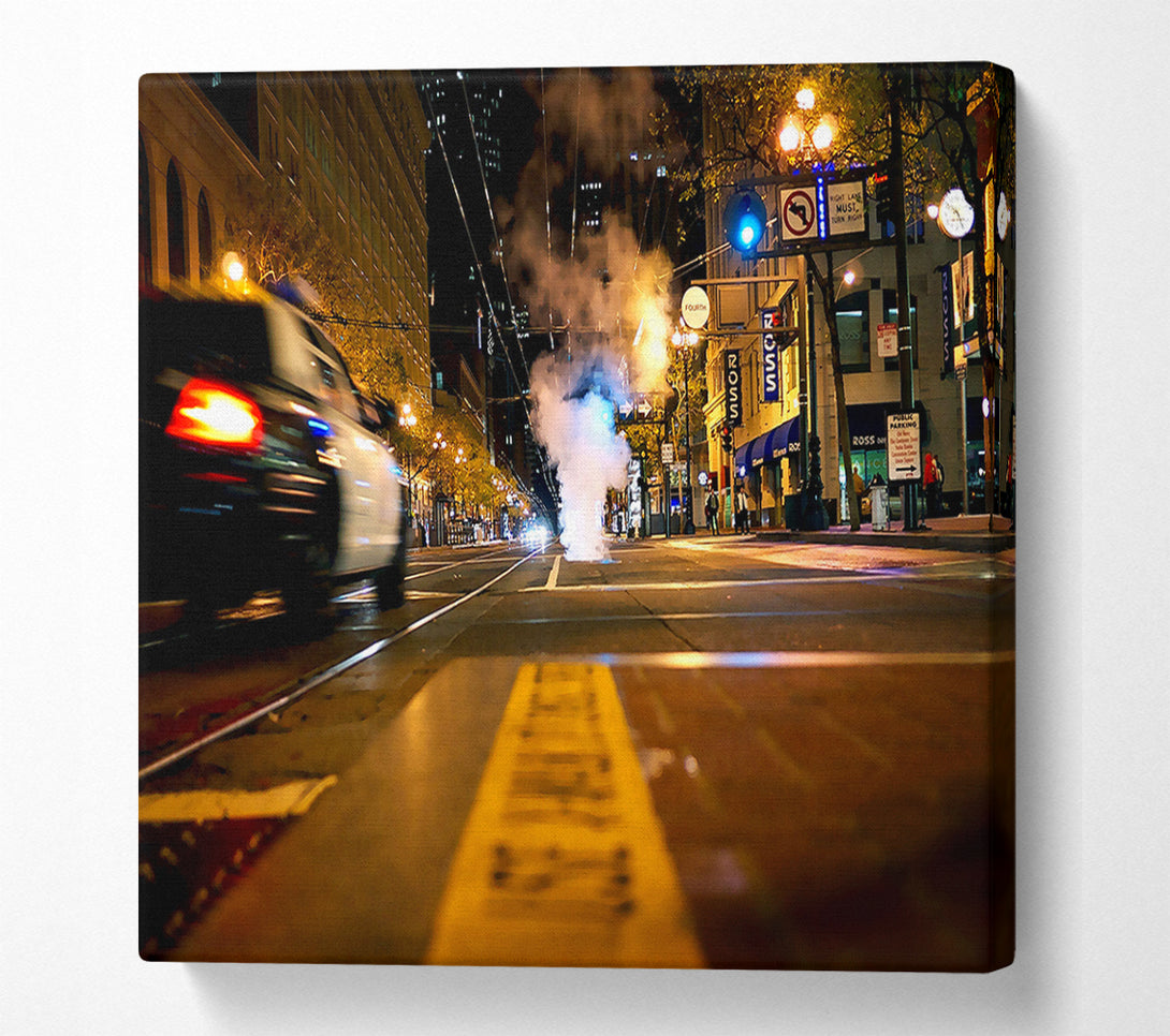  A Canvas Print of Street In New York At Night Canvas Art