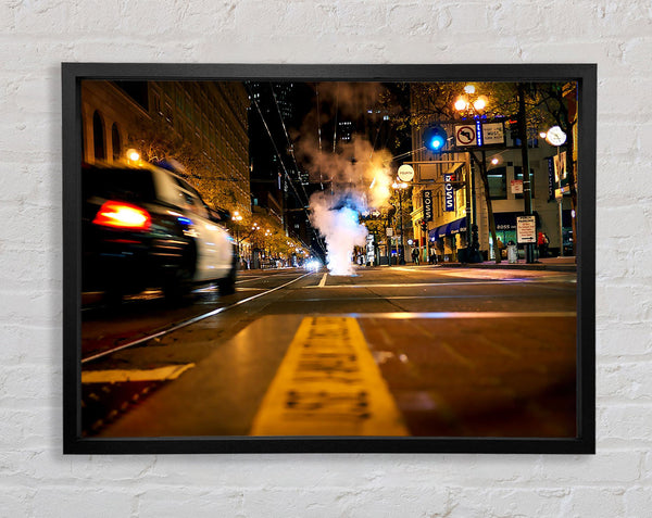 Straße in New York bei Nacht
