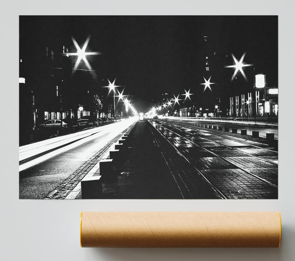 Street View At Night Poster