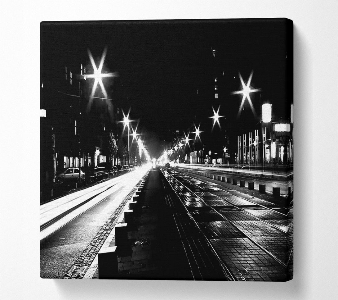 A Canvas Print of Street View At Night Canvas Print