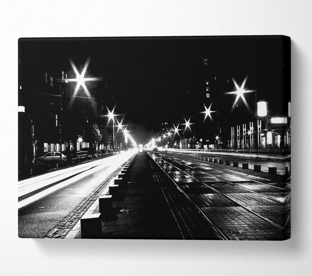  A Canvas Print of Street View At Night Canvas Print