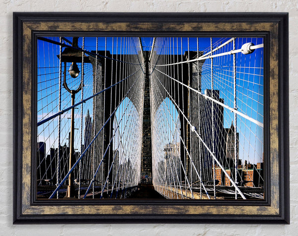 Structure Of Brooklyn Bridge Framed Print