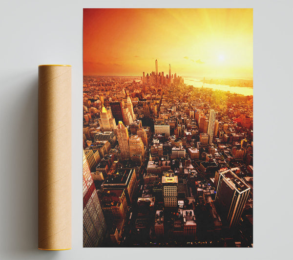 Sunburst Over New York City Giclee Print