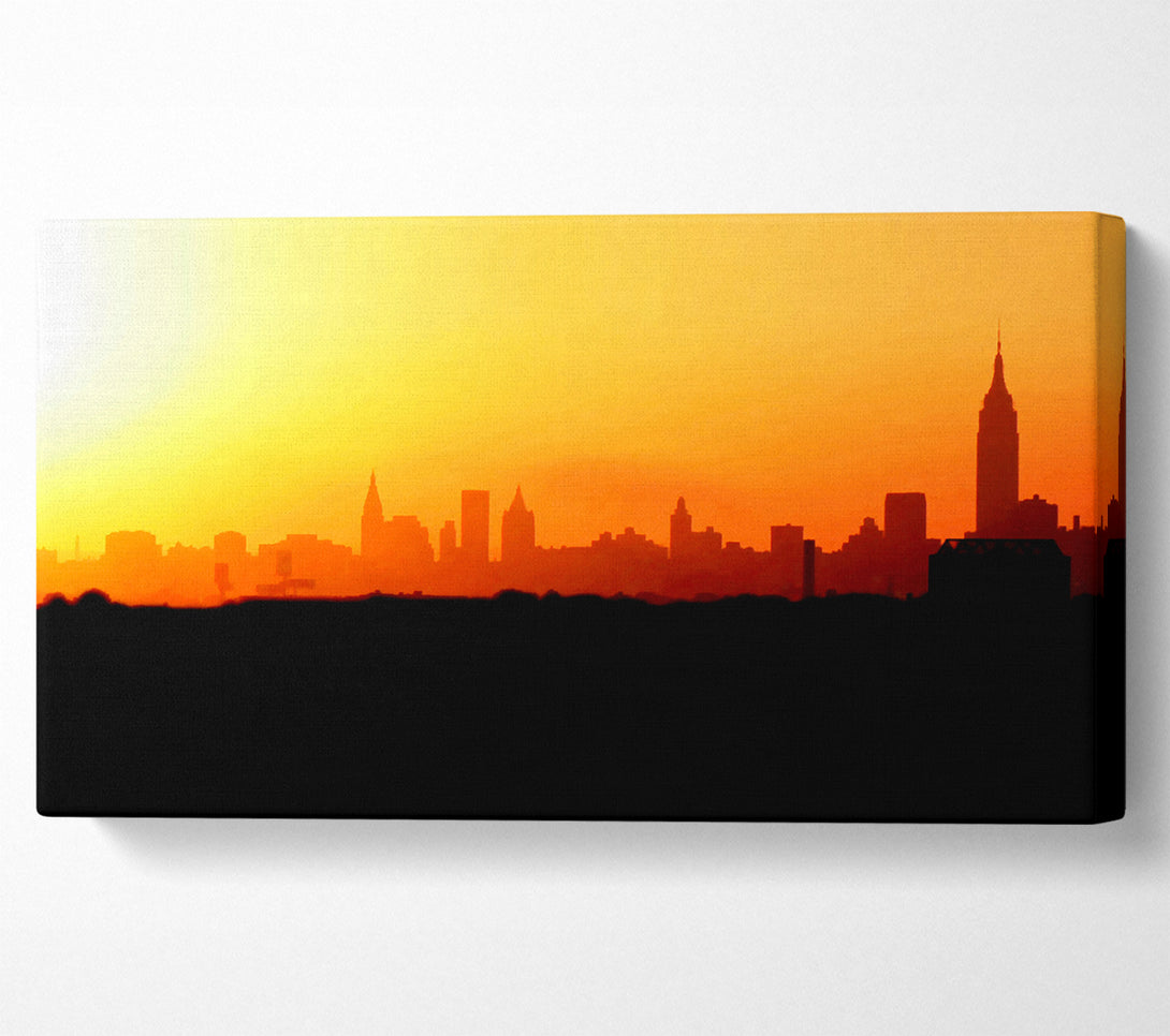  A Canvas Print of Sunrise Over The City Canvas Print