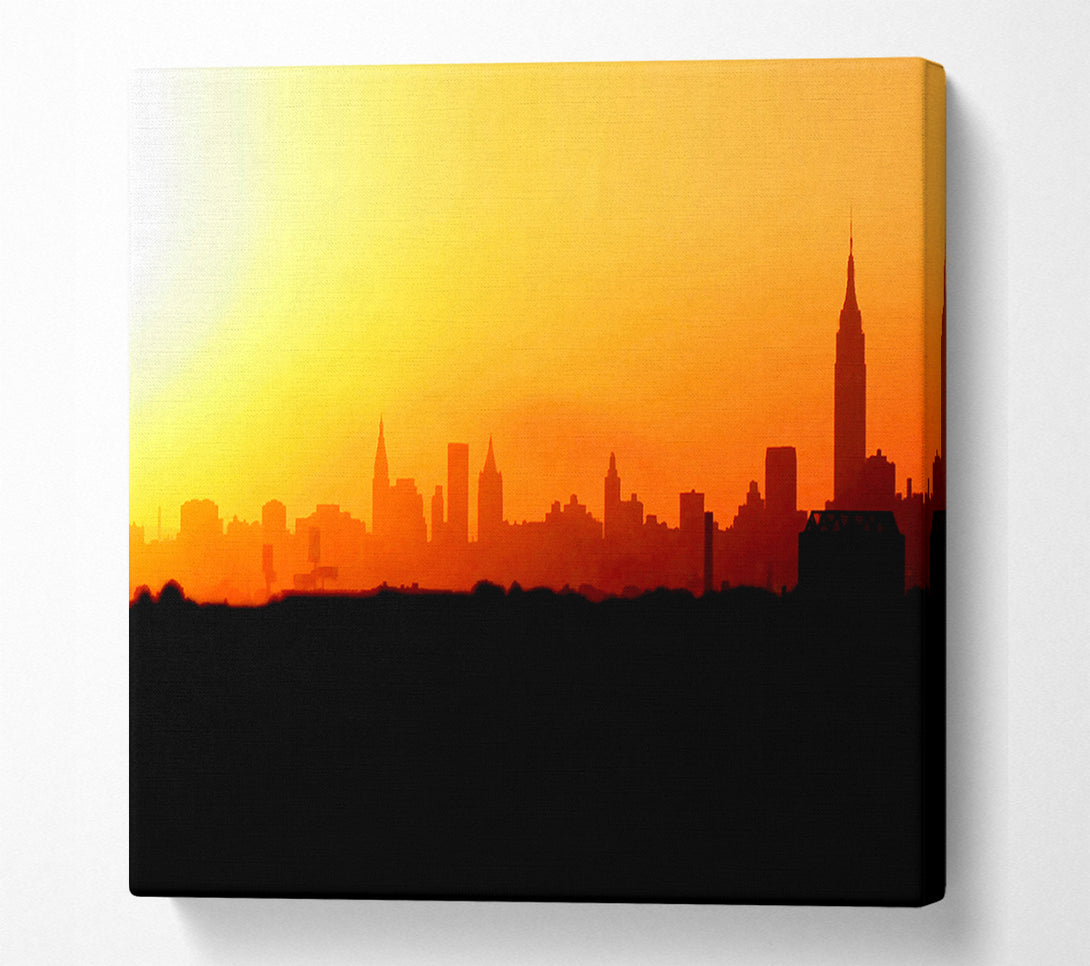  A Canvas Print of Sunrise Over The City Canvas Print