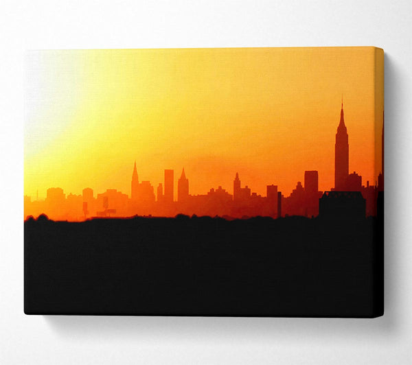  A Canvas Print of Sunrise Over The City Canvas Print