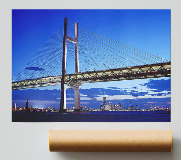 Suspension Bridge Nights Giclee Print