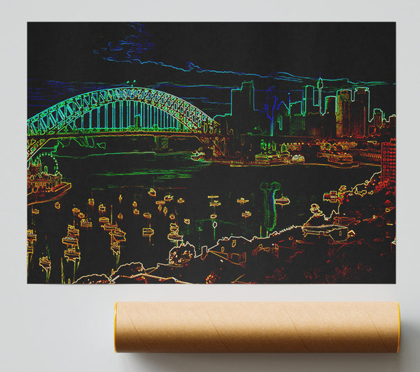 Sydney Australia Psychedelic Print