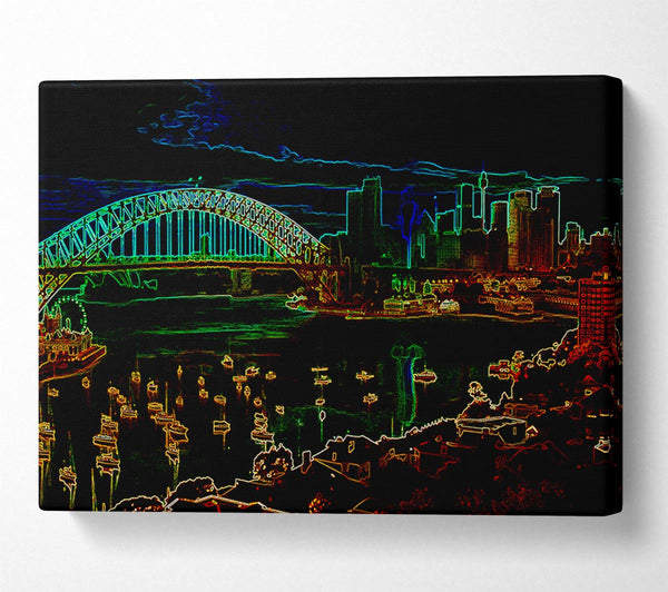  A Canvas Print of Sydney Australia Psychedelic Canvas Print