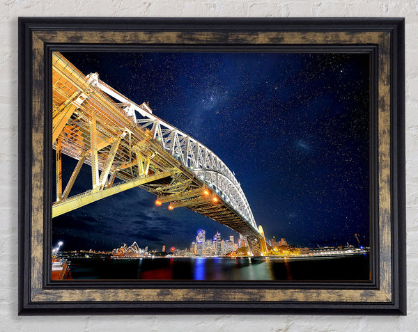 Sydney Bridge Nights Framed Print