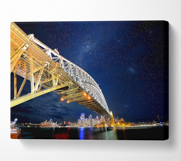  A Canvas Print of Sydney Bridge Nights Canvas Wall Art