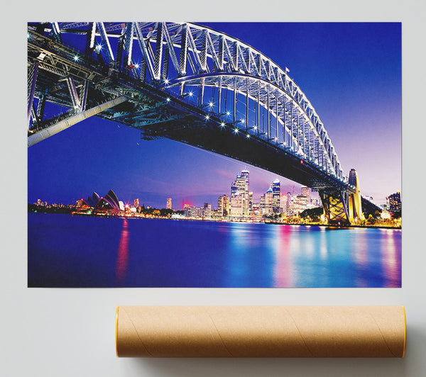 Sydney Harbour Bridge Blue Night Print